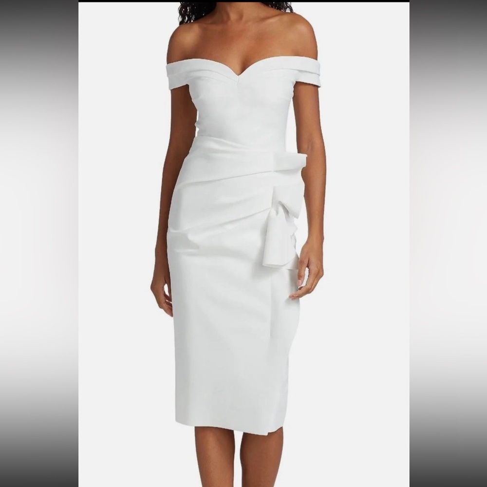 New With Tags Chiara Boni La Petite Robe Women's White Off-the-Shoulder Size 6